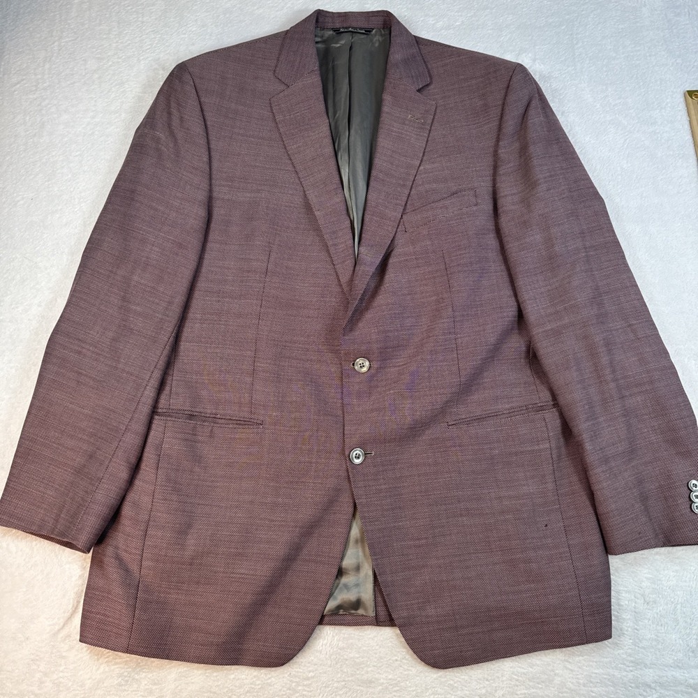 Jack Victor Exclusive Collection Burgundy Wool Blazer Super 100s Canada 46 L